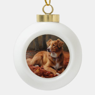 Nova Scotia eendendrager in de herfst laat Herfst Keramische Bal Ornament