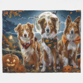 Nova Scotia Halloween Spooky Fleece Deken (Voorkant (Horizontaal))
