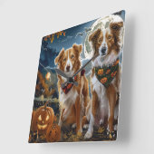 Nova Scotia Halloween Spooky Vierkante Klok (Hoek)