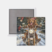Nova Scotia Hond Rijden Motorfiets Kerstmis Magneet (Voorkant / Achterkant)