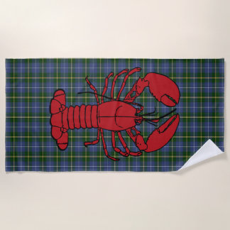 Nova Scotia lobster tartan strand dowel Strandlaken