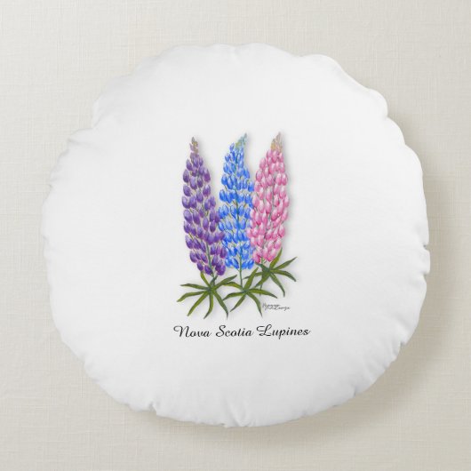 Nova Scotia Lupines Rond Kussen (Voorkant)