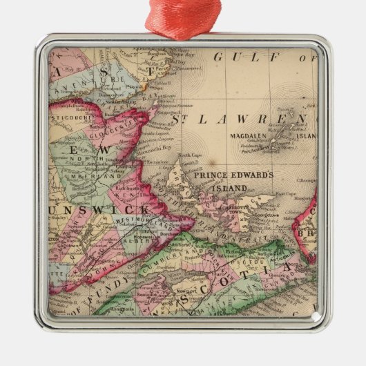 Nova Scotia, New Brunswick, Map van Mitchell Metalen Ornament (Voorkant)
