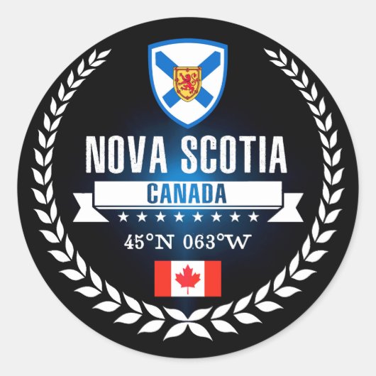 Nova Scotia Ronde Sticker (Voorkant)