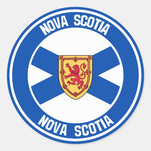 Nova Scotia Round Emblem Ronde Sticker (Voorkant)
