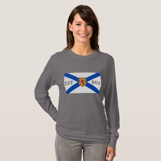 Nova Scotia shirt nova scotia flag 902 Editable (Voorkant volledig)