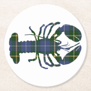 Nova Scotia Tartan kreeft drinkkustkreeft Ronde Kartonnen Onderzetter