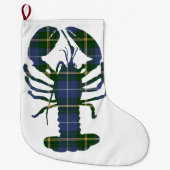 Nova Scotia Tartan kreeft met kerstmis Grote Kerstsok (Voorkant)