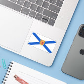 Nova Scotia Vlag Grafisch Sticker (Laptop met iPhone)