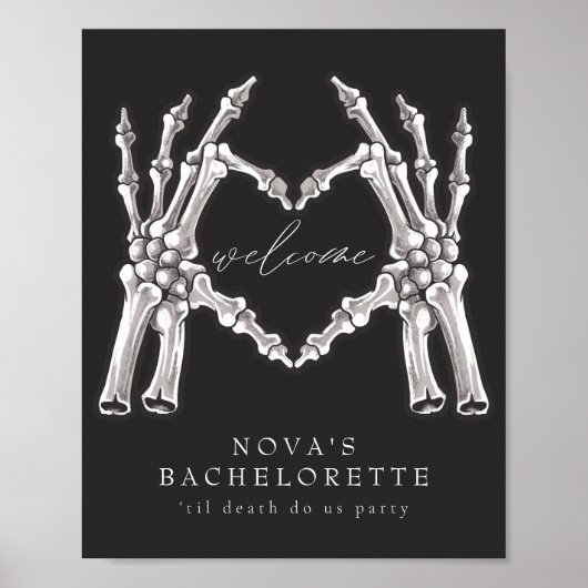 NOVA Skelet Hart Handen Bachelorette Welkom Poster (Voorkant)