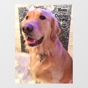Nova The Golden Retriever Dog Kerstmis  Raamsticker