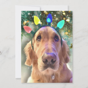 Nova the Golden Retriever Dog Kerstmis Uitnodiging