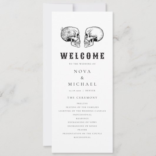 NOVA Til Death Carte du programme de mariage gothi (Devant)