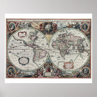 Nova Totius Terrarum Orbis Geographica Ac Hydrogra Poster
