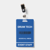 Novelty Back Stage Pass ID Badge (Avant avec clip)