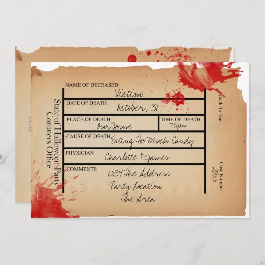 Novelty Coranders Toe Label Halloween Kaart (Voorkant / Achterkant)