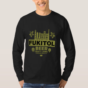 Novelty Funny Bier Label T-shirt