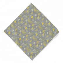 Novelty Ginkgo Grey and Yellow Pattern