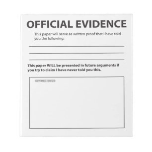 Novelty Official Evidon Funny Notepad Notitieblok