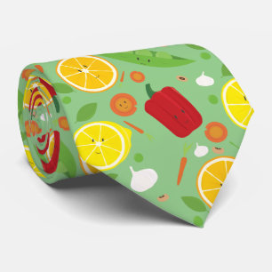 Novelty Pattern van groente Cartoon Stropdas
