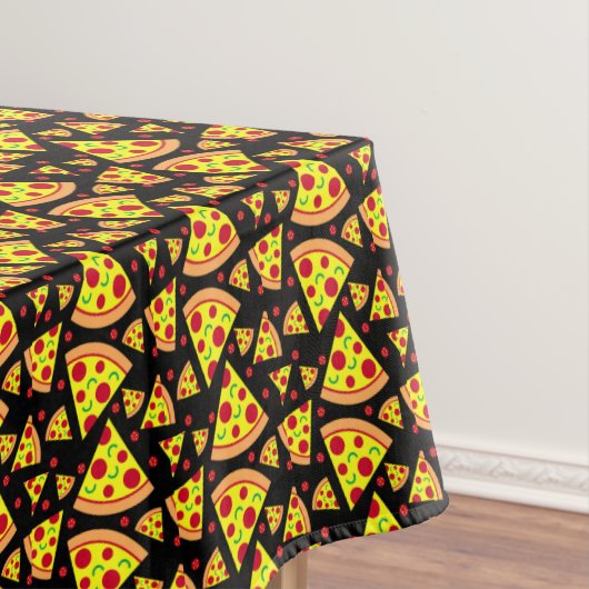 Novelty Pizza Slices Pizzeria Restaurant Zwart Tafelkleed (Voorbeeld)