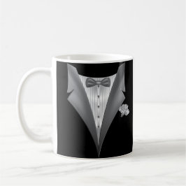 Novelty Tuxedo Tux Print Zwart Koffiemok