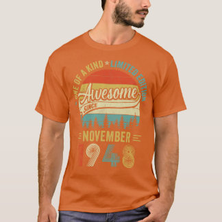 November 1948 75 jaar oud Retro 75th Birt T-shirt