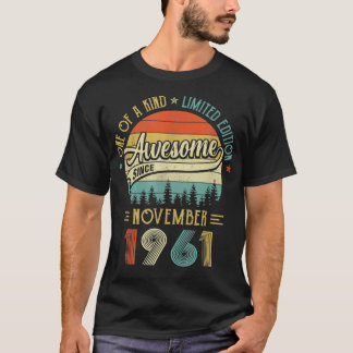 November 1961 60 jaar oude Retro 60th Birt T-shirt