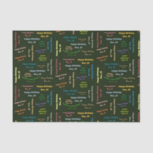 November, 29 november Weefselpapier Tissuepapier (Voorkant)