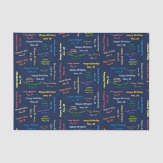 November, 30-jarig Weefselpapier Tissuepapier (Voorkant)