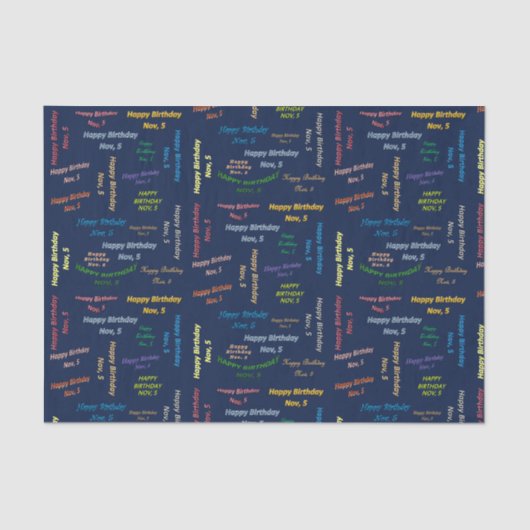 November, 5 het Weefseldocument van de Dag van de Tissuepapier (Voorkant)