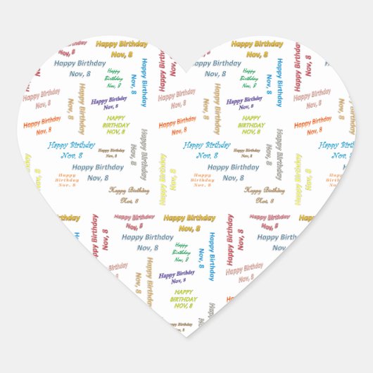 November, 8 Verjaardag Sticker (Voorkant)