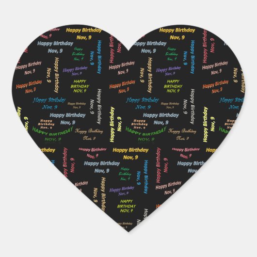 November, 9 Verjaardag Sticker (Voorkant)