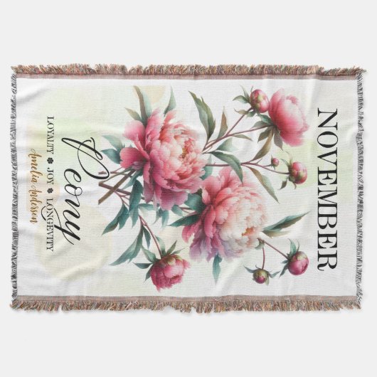 November Birth Month Throw Blanket – Personalized  Deken (Voorkant)