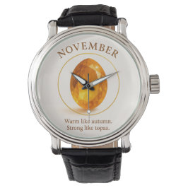 November Birthstone – Citrien voor vreugde, overvl Horloge