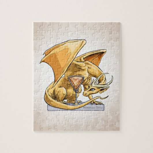 November Birthstone Dragon: Topaz Legpuzzel (Verticaal)