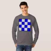 NOVEMBER Blue White Checkered Square T-shirt (Voorkant volledig)