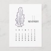 November Cactus 2024 Kalender Kaart (Voorkant)