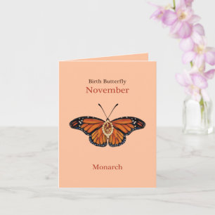 November Citrien Edelsteen Monarch Butterfly Desig Kaart