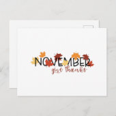 November Dank U Briefkaart (Voorkant / Achterkant)