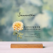 November Geboorte Maand Bloem Chrysanthemum Acryl Bord (Neutraal)