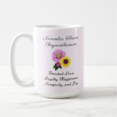 November Geboorte Maand Bloem Chrysanthemum Koffiemok (Links)