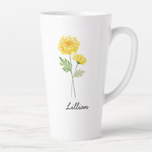 November Geboorte Maand Bloem Chrysanthemum Latte Mok