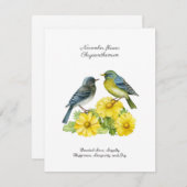 November Geboortemaand Bloem Chrysant Vogels (Voorkant / Achterkant)