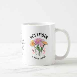 NOVEMBER Geboortemaand Bloem Gepersonaliseerd Chri Koffiemok