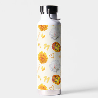 November Geboortesteen & Bloem | Citrien & Chrysan Waterfles