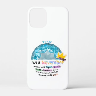 November Geboortesteen Topaz Grafische Hoodies iPhone 12 Mini Hoesje