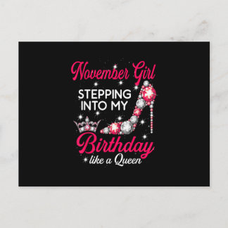 November Girl Stepping Into My Birthday high heels Briefkaart