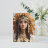 *~* NOVEMBER Gouden Topaz AP53 Boho Birthstone Briefkaart (Staand voorkant)