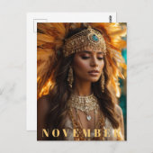 *~* NOVEMBER Hoofddeksel AP53 Topaas Geboortesteen Briefkaart (Voorkant / Achterkant)